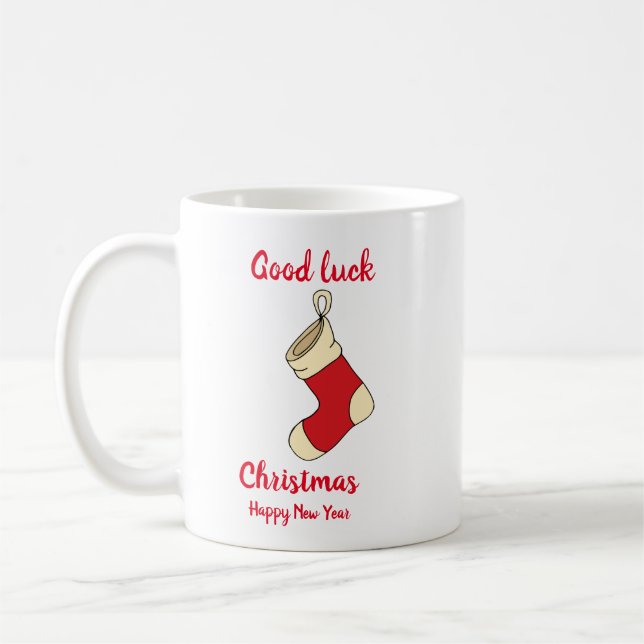 Minimalistische Weihnachten und Neues Jahr glückli Kaffeetasse (Links)