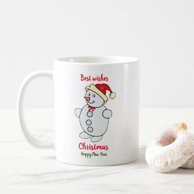 Minimalistische Weihnachten und Neues Jahr glückli Kaffeetasse (Mit Donut)