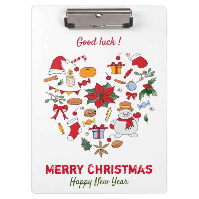 Minimalistische Weihnachten und Neues Jahr glückli Klemmbrett (Vorderseite)