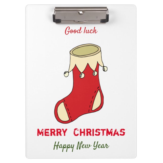 Minimalistische Weihnachten und Neues Jahr glückli Klemmbrett (Vorderseite)