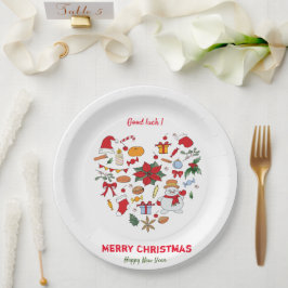 Minimalistische Weihnachten und Neues Jahr glückli Pappteller