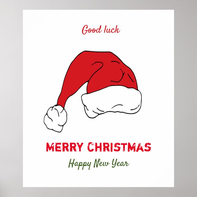 Minimalistische Weihnachten und Neues Jahr glückli Poster (Vorne)