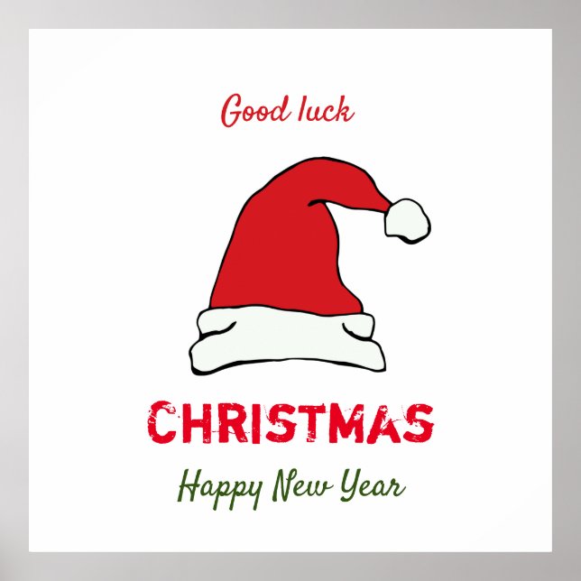 Minimalistische Weihnachten und Neues Jahr glückli Poster (Vorne)