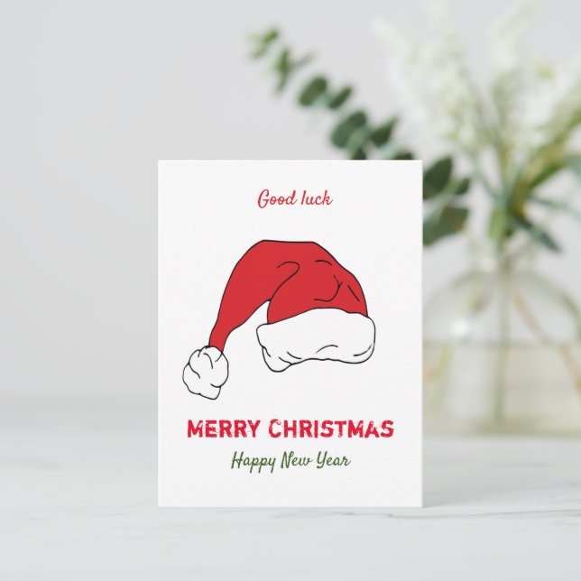 Minimalistische Weihnachten und Neues Jahr glückli Postkarte (Stehend Vorderseite)