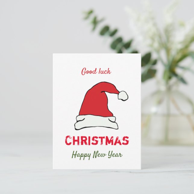 Minimalistische Weihnachten und Neues Jahr glückli Postkarte (Stehend Vorderseite)