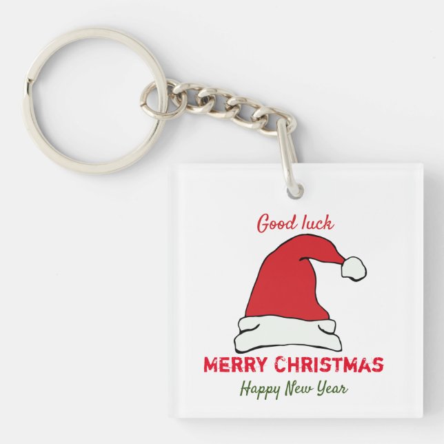 Minimalistische Weihnachten und Neues Jahr glückli Schlüsselanhänger (Vorderseite)