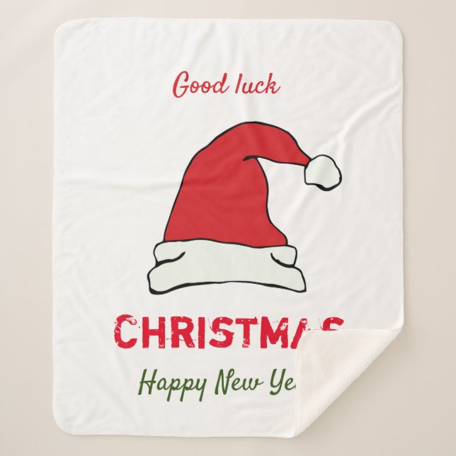 Minimalistische Weihnachten und Neues Jahr glückli Sherpadecke (Vorderseite)