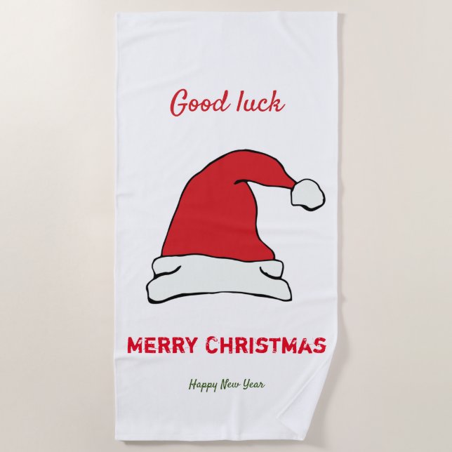 Minimalistische Weihnachten und Neues Jahr glückli Strandtuch (Vorderseite)