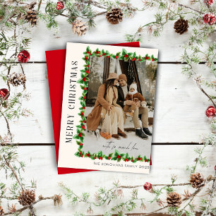 Minimalistische Weihnachts-Foto-Grußkarte Feiertagskarte