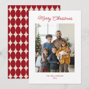 Minimalistische Weihnachts-Rot-Schrift Vintage-Fot Feiertagskarte
