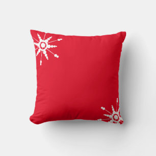 Minimalistische Weihnachts-Schneeflocken Festliche Kissen