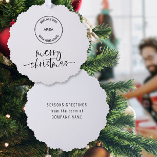 Minimalistische Weihnachts-Script-Logofirma Ornament Karte