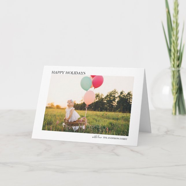 Minimalistische Weihnachts-Single-Foto Faltkarte Einladung (Vorderseite)