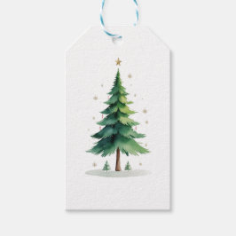 Minimalistische Weihnachts-Tannenbaum-Aufkleber – Geschenkanhänger