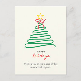 Minimalistische Weihnachtsbaum-Festtags-Postkarte Feiertagspostkarte