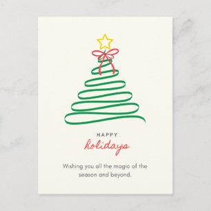 Minimalistische Weihnachtsbaum-Festtags-Postkarte Feiertagspostkarte
