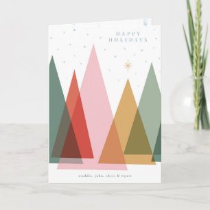 Minimalistische Weihnachtsbäume Feiertagskarte