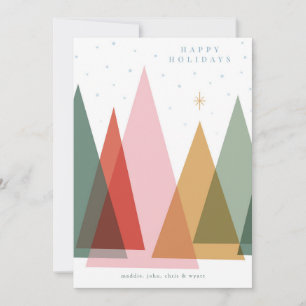 Minimalistische Weihnachtsbäume Feiertagskarte