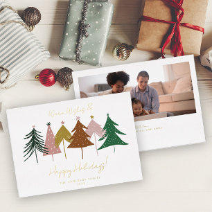 Minimalistische Weihnachtsbäume Folien Feiertagskarte