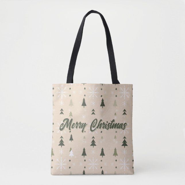 Minimalistische Weihnachtsbäume & Schneeflocken  (Vorderseite)