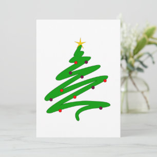 Minimalistische Weihnachtsbaumflatterkarte Feiertagskarte