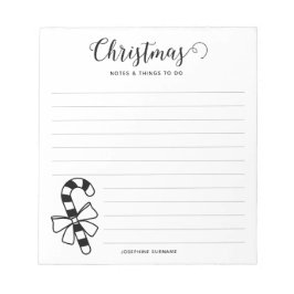 Minimalistische Weihnachtscreme mit Bow Line Art Notizblock