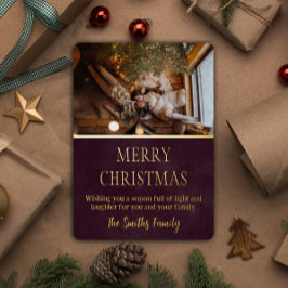 Minimalistische Weihnachtsfamilie elegant Folien Feiertagskarte