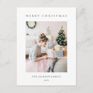 Minimalistische Weihnachtsfamilienfoto Feiertagspostkarte