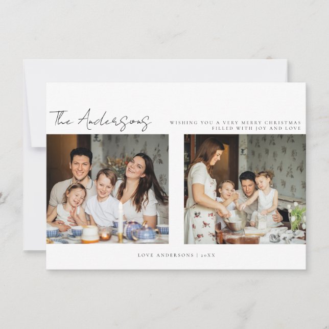 Minimalistische Weihnachtsfotokarte Dankeskarte (Vorderseite)