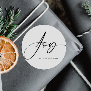 Minimalistische Weihnachtsfreude Runder Aufkleber