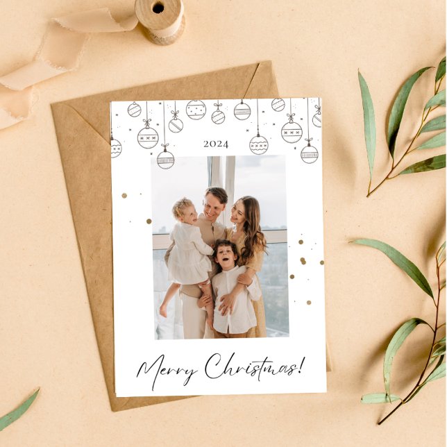 Minimalistische Weihnachtskarte aus Weiß und Gold Einladung (Von Creator hochgeladen)