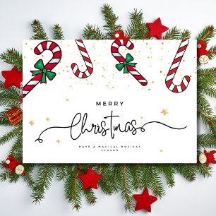 Minimalistische Weihnachtskarte, einfache Happy Ho Feiertagskarte