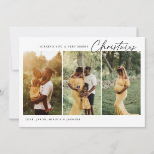 Minimalistische Weihnachtskarte für mehrere Fotos Feiertagskarte