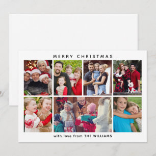 Minimalistische Weihnachtskarte für sechs Fotos Feiertagskarte