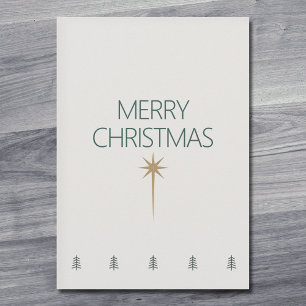 Minimalistische Weihnachtskarte mit Goldstern Feiertagskarte