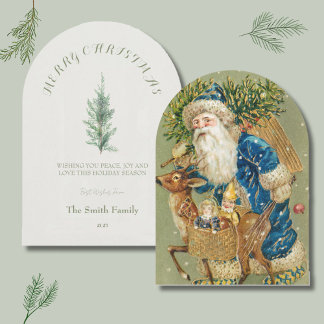 Minimalistische Weihnachtskarte mit Santa- Feiertagskarte