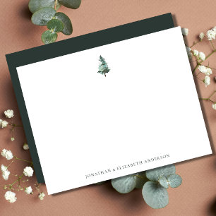 Minimalistische Weihnachtskarte mit Winterkiefer Mitteilungskarte