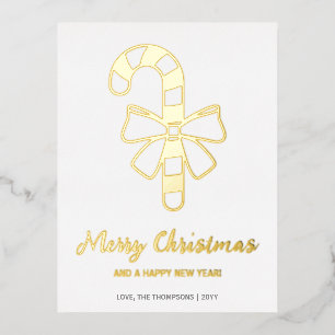 Minimalistische Weihnachtsmann-Form mit einer Schl Folien Feiertagspostkarte