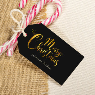 Minimalistische Weihnachtsmarke für Schwarz und Go Geschenkanhänger