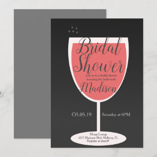 Minimalistische Weinprobe Coral Glas Junggesellinn Einladung