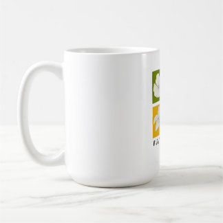 Minimalistische weiße Blumen Pop-Art-Grafikdesign Kaffeetasse
