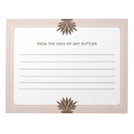 Minimalistische Weiße Braun vom Schreibtisch Notizblock