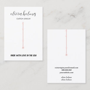 Minimalistische weiße Diamant-Schmuck Visitenkarte