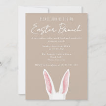 Minimalistische weiße Hasenohren Beige Ostern Brun