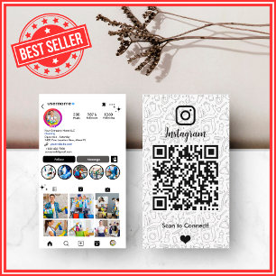 Minimalistische weiße Hausmeister Instagram QR Visitenkarte