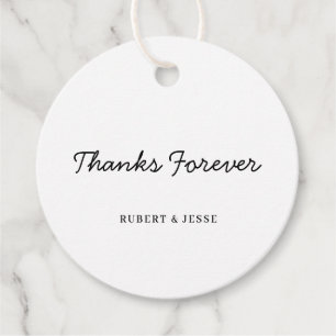 Minimalistische weiße Hochzeit-Dankeschön-Anhänger Geschenkanhänger