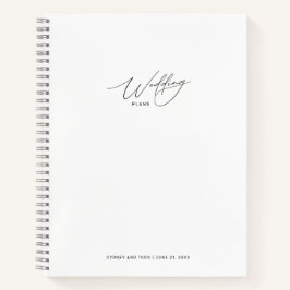 Minimalistische Weiße Hochzeitspläne Notizbuch