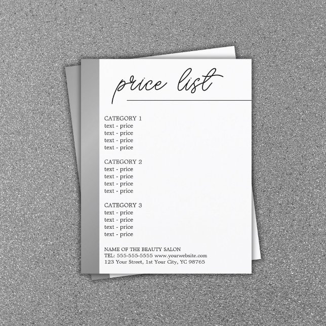 Minimalistische weiße Imitate Silber Line Beauty M Flyer (Von Creator hochgeladen)