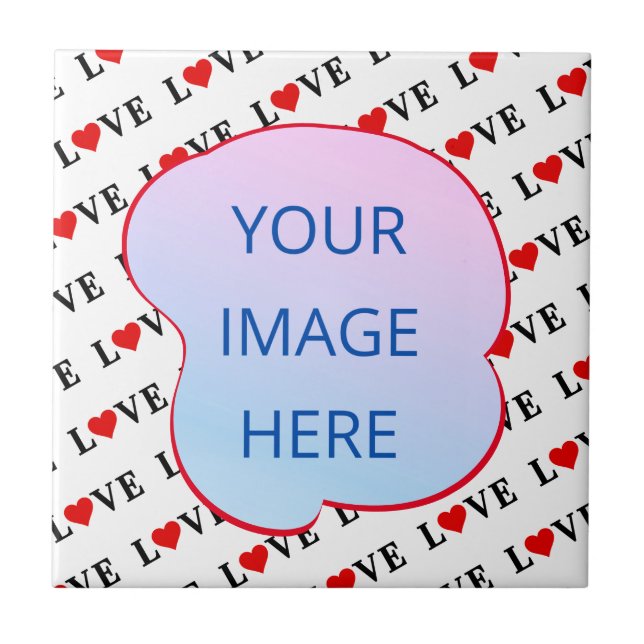 Minimalistische weiße LIEBE Fliese (Vorderseite)