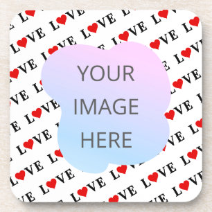 Minimalistische weiße LIEBE Getränkeuntersetzer
